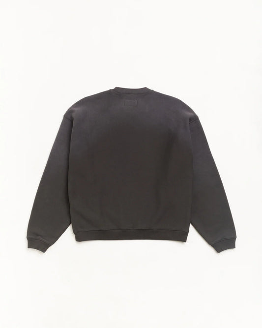 Stussy SUN FADED OVERSIZED CREW BLACK