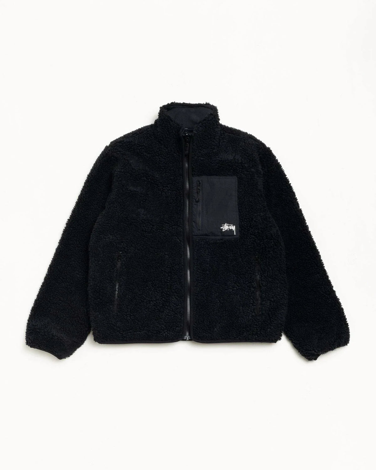 Stussy SHERPA REVERSIBLE JACKET BLACK