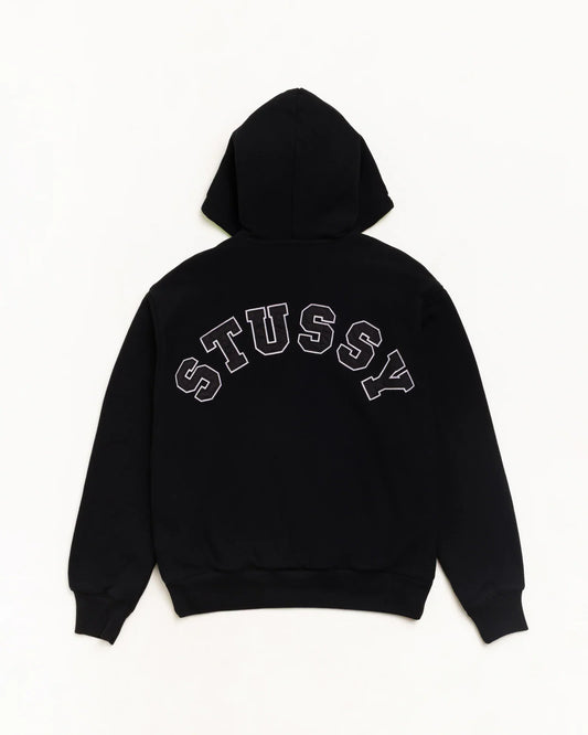 Stussy DOUBLE FACED ZIP HOODIE BLACK