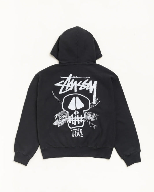 Stussy FRESH FOILS HOODIE GARMENT DYED FADED BLACK