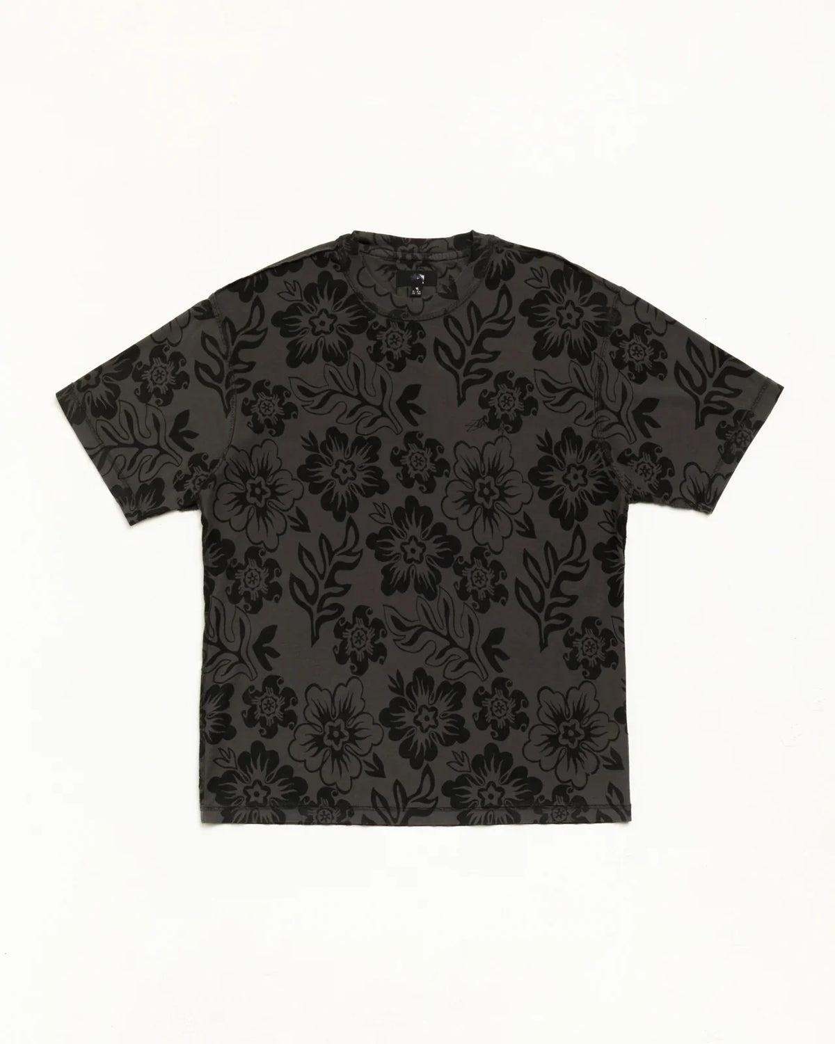 Stussy LAZY FLORAL TEE VINTAGE BLACK