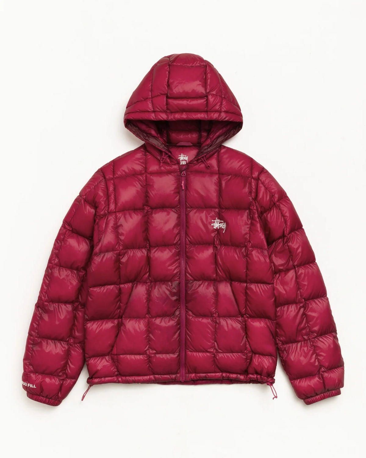 Stussy MIDWEIGHT HOODED PUFFER FUCHSIA