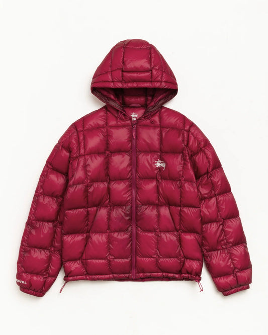 Stussy MIDWEIGHT HOODED PUFFER FUCHSIA