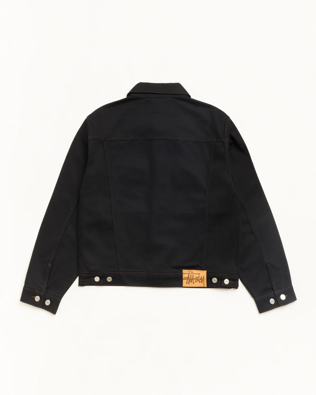 Stussy DENIM TRUCKER JACKET RAW BLACK CONTRAST STITCH
