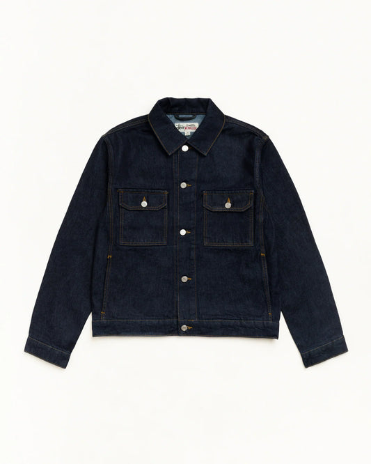 Stussy DENIM TRUCKER JACKET RINSED INDIGO