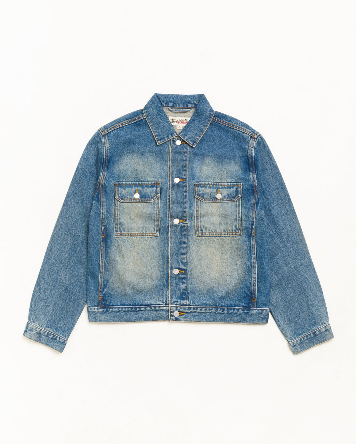 Stussy DENIM TRUCKER JACKET DARK WASH INDIGO