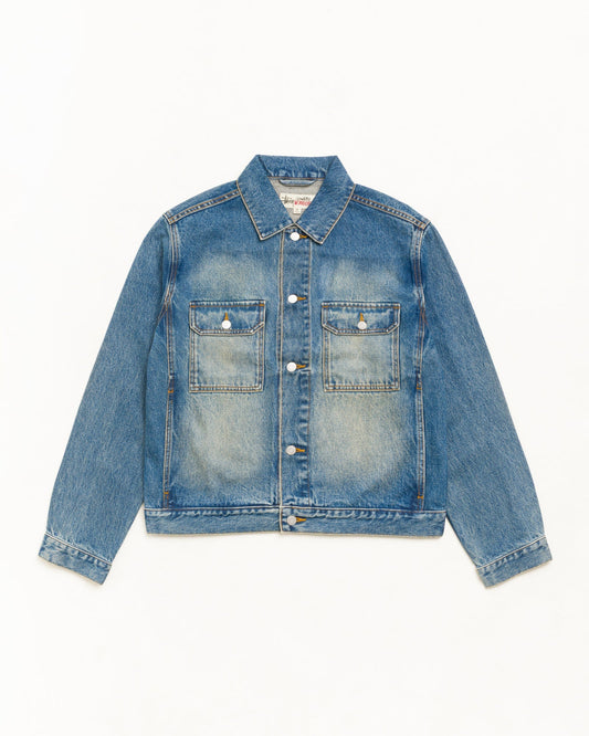 Stussy DENIM TRUCKER JACKET DARK WASH INDIGO