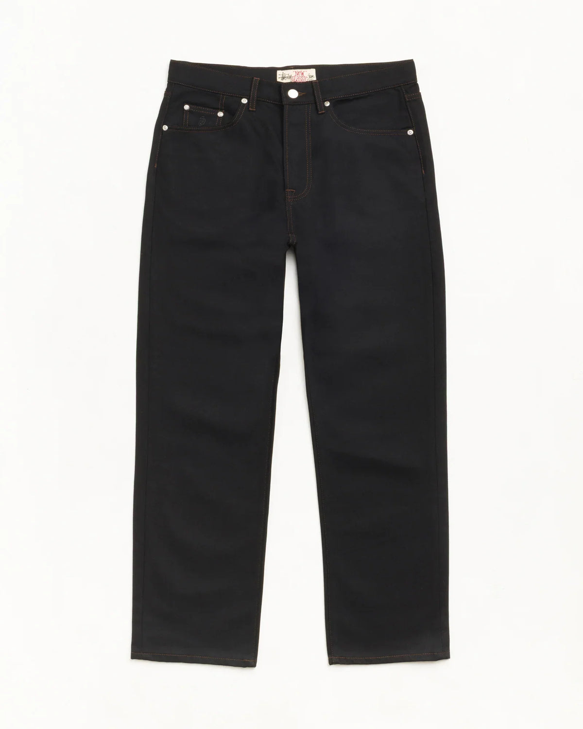 Stussy NEW CLASSIC JEAN DENIM RAW BLACK CONTRAST STITCH