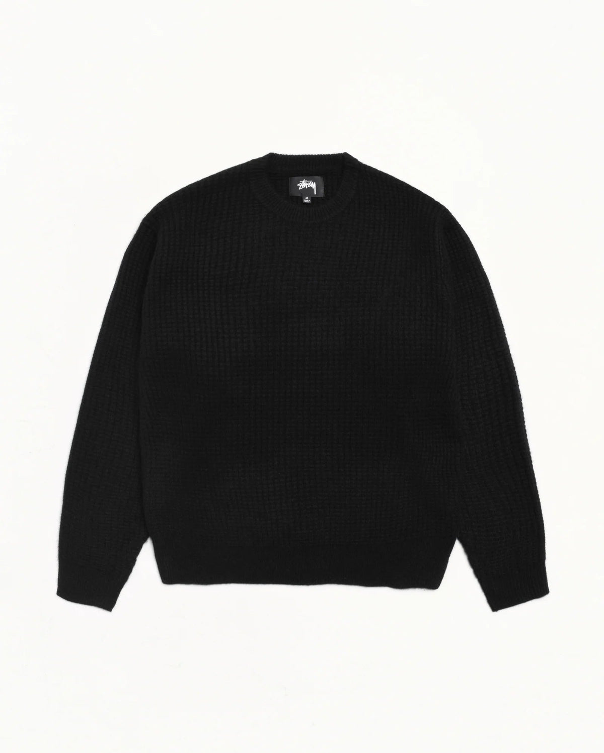 Stussy WAFFLE CASHMERE SWEATER BLACK