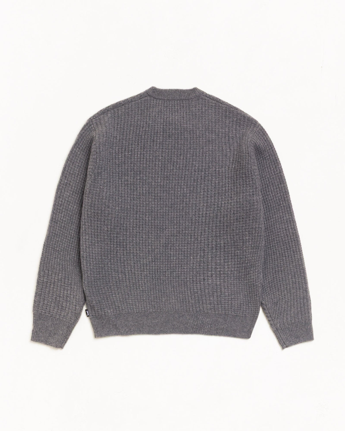 Stussy WAFFLE CASHMERE SWEATER CHARCOAL