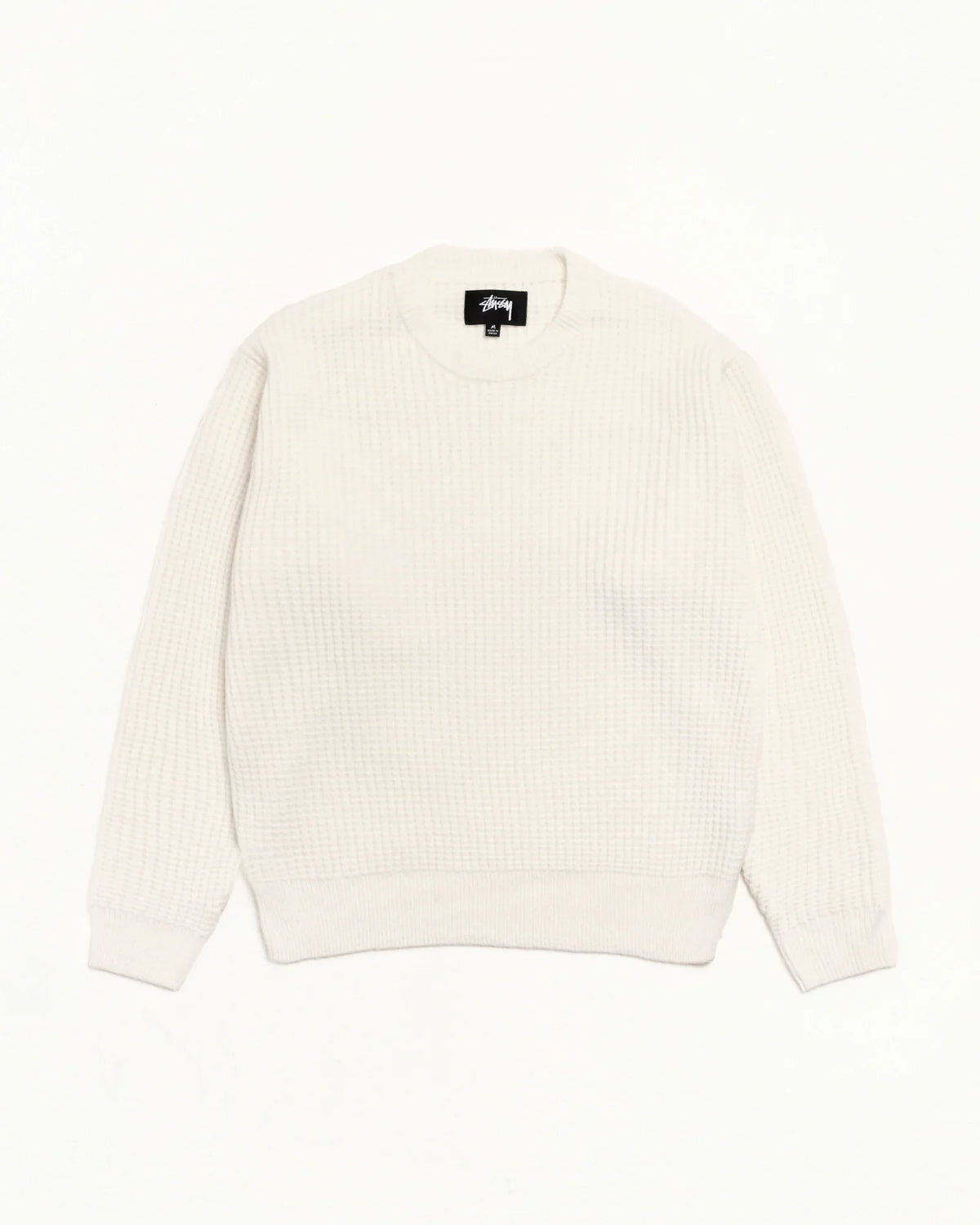 Stussy WAFFLE CASHMERE SWEATER IVORY
