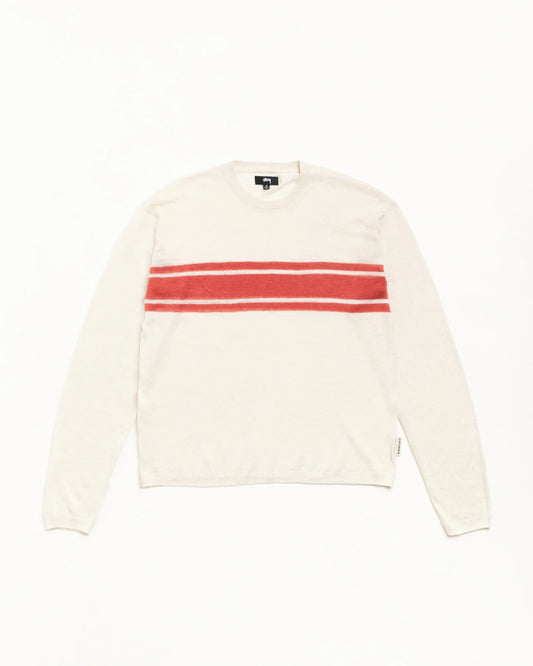 Stussy LIGHTWEIGHT STRIPED SWEATER BONE