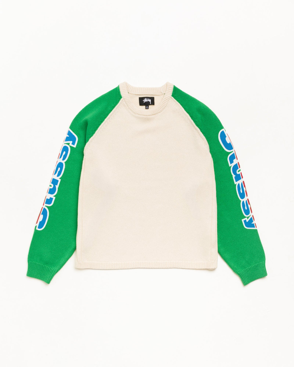 Stussy TWO TONE RAGLAN SWEATER NATURAL