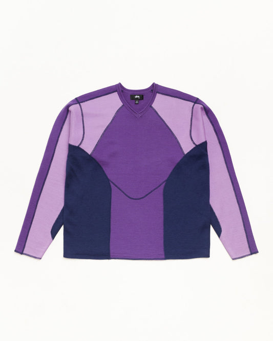 Stussy WAVE KNIT SWEATER LAVENDER
