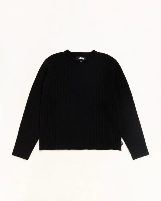 Stussy MERINO ROLL NECK SWEATER BLACK