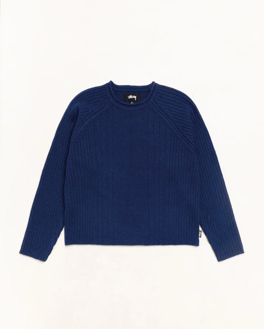 Stussy MERINO ROLL NECK SWEATER BLUE