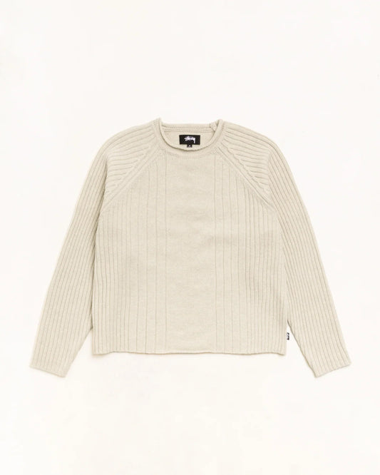 Stussy MERINO ROLL NECK SWEATER NATURAL