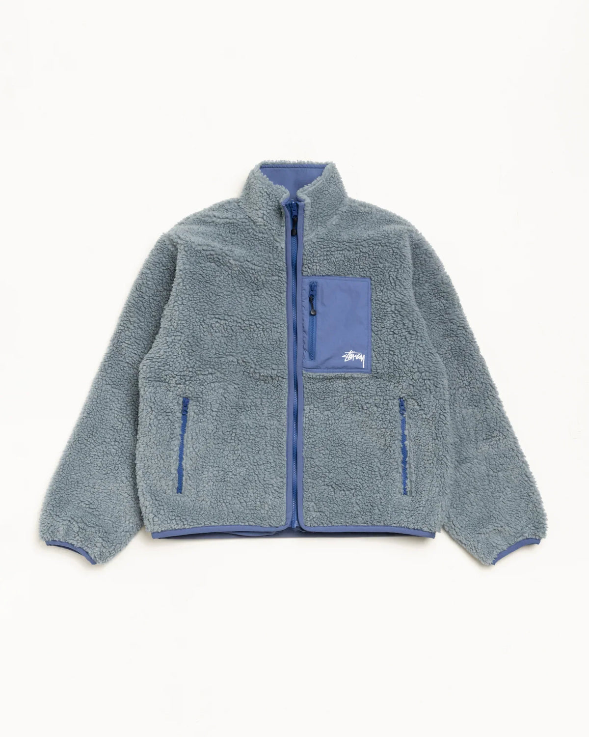Stussy SHERPA REVERSIBLE JACKET BLUESTONE