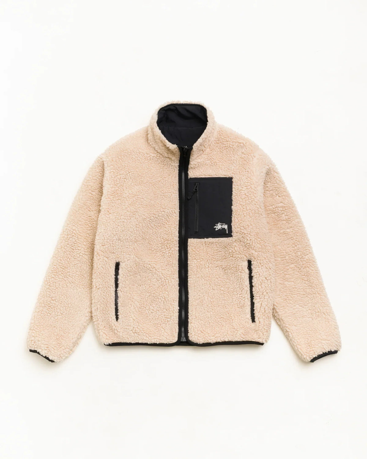 Stussy SHERPA REVERSIBLE JACKET BEIGE