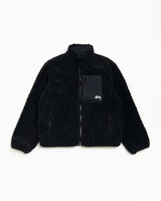 Stussy SHERPA REVERSIBLE JACKET BLACK
