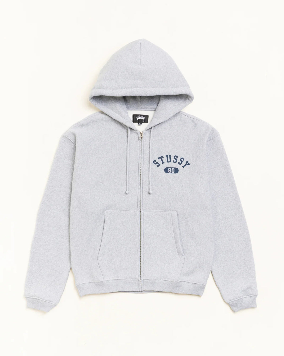 Stussy VARSITY ZIP HOODIE GREY HEATHER