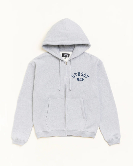 Stussy VARSITY ZIP HOODIE GREY HEATHER