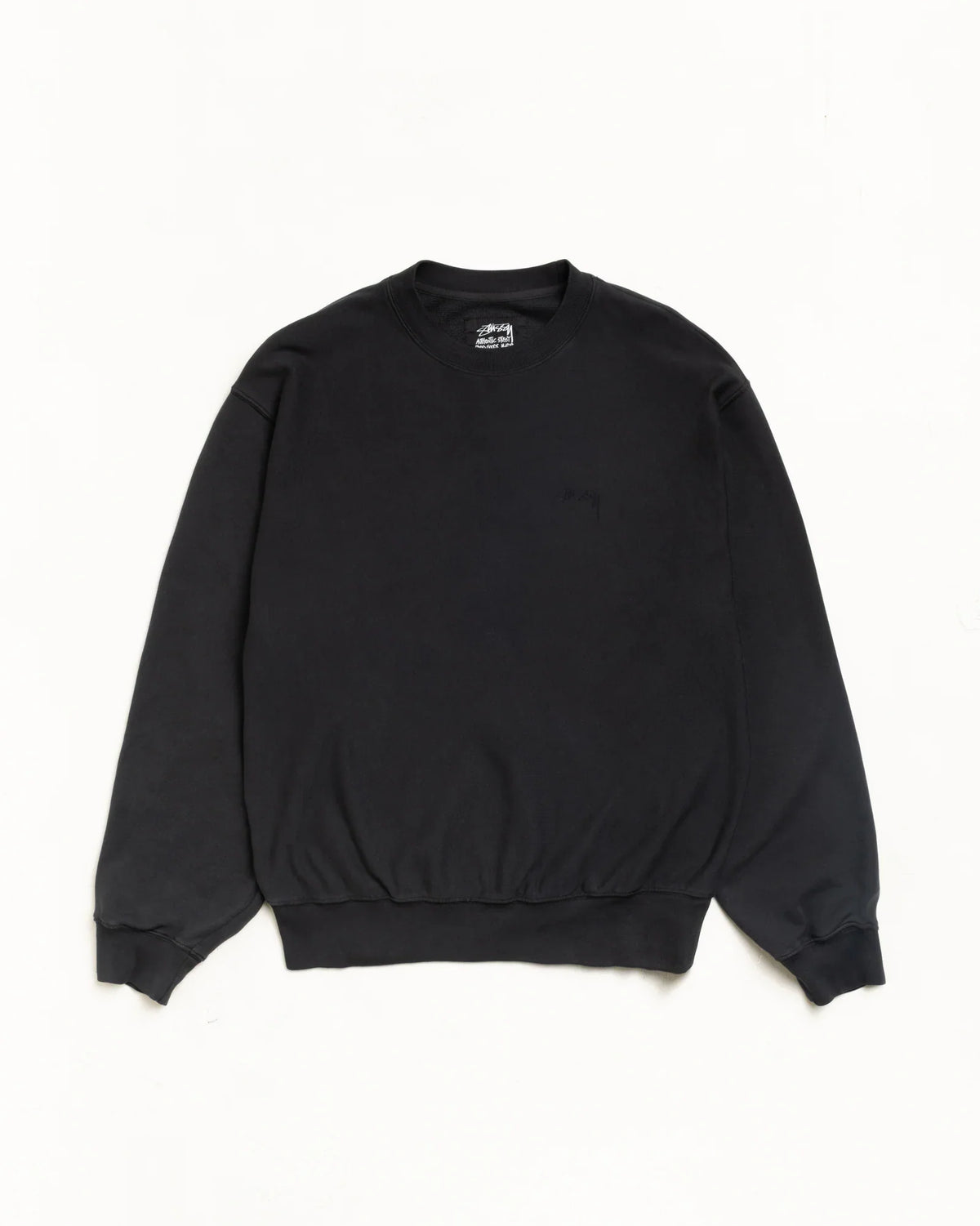 Stussy LIGHTWEIGHT TERRY CREW BLACK