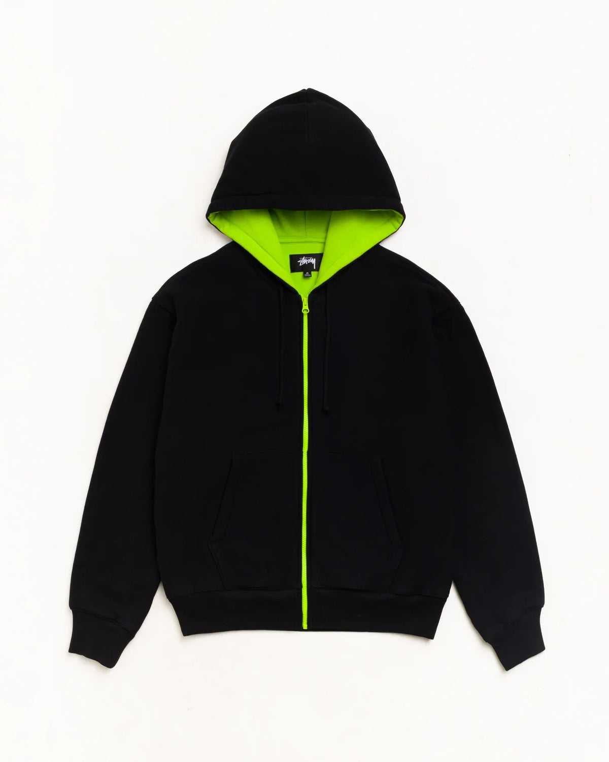 Stussy DOUBLE FACED ZIP HOODIE BLACK