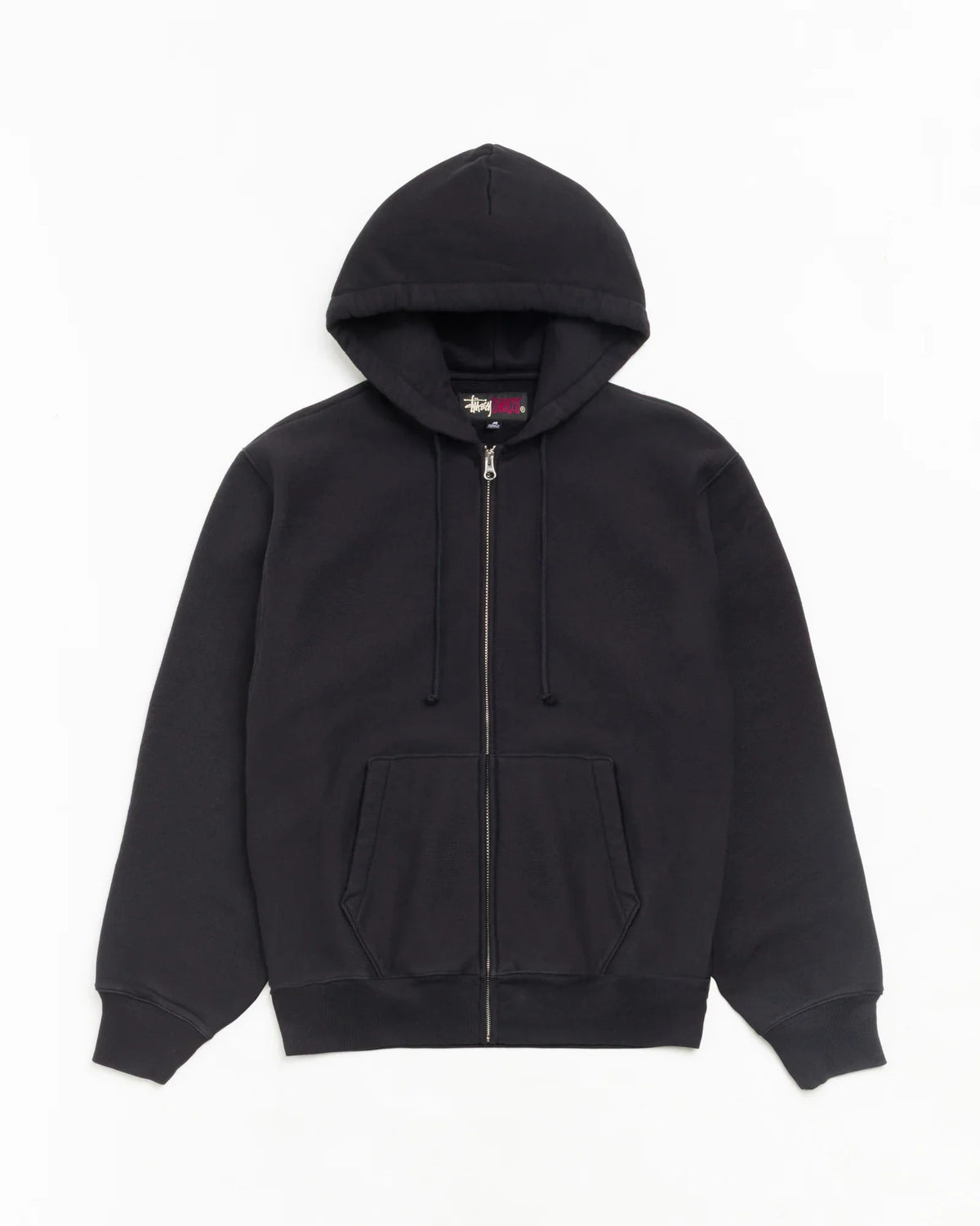 Stussy FLEECE ZIP HOODIE BLACK