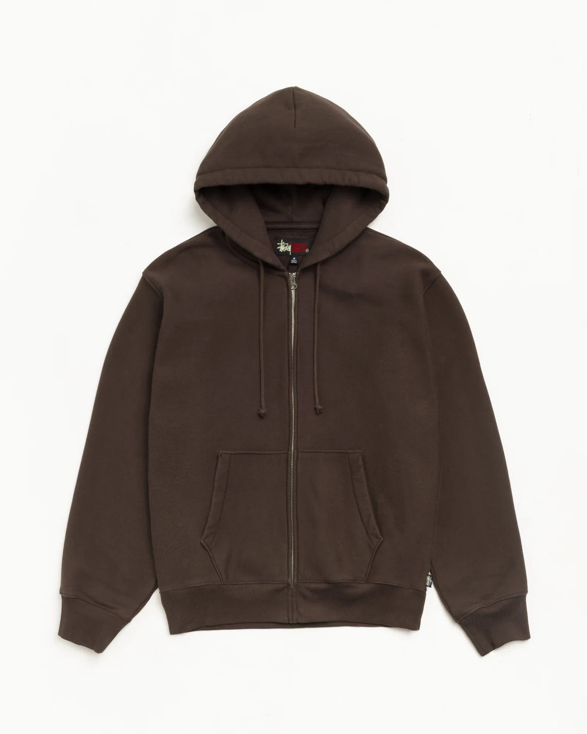 Stussy FLEECE ZIP HOODIE BROWN