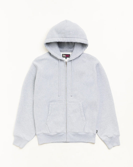 Stussy FLEECE ZIP HOODIE GREY HEATHER