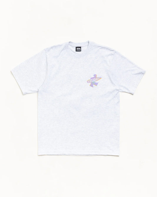 Stussy DOT SURF PUFF PRINT TEE ASH HEATHER