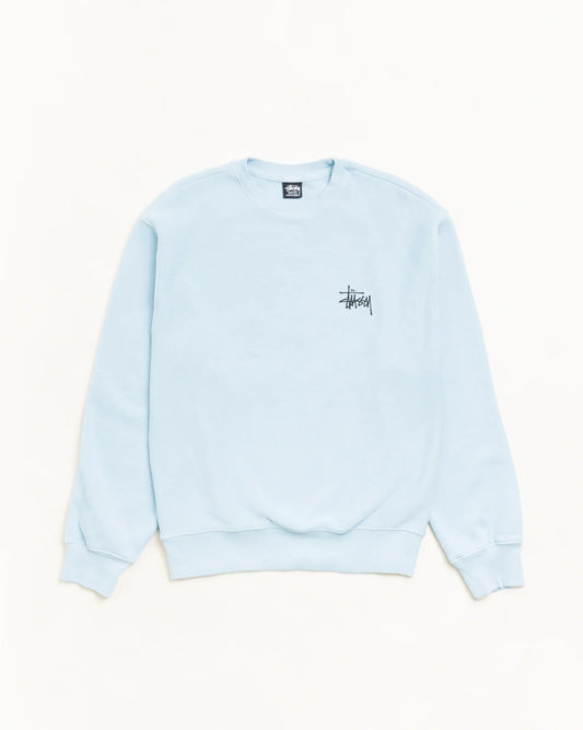 BASIC STÜSSY CREW GARMENT DYED SKY BLUE
