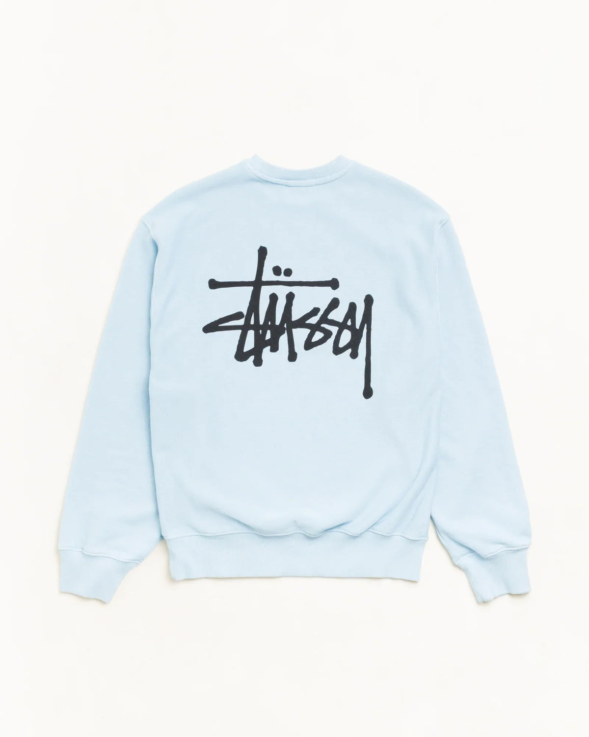 BASIC STÜSSY CREW GARMENT DYED SKY BLUE