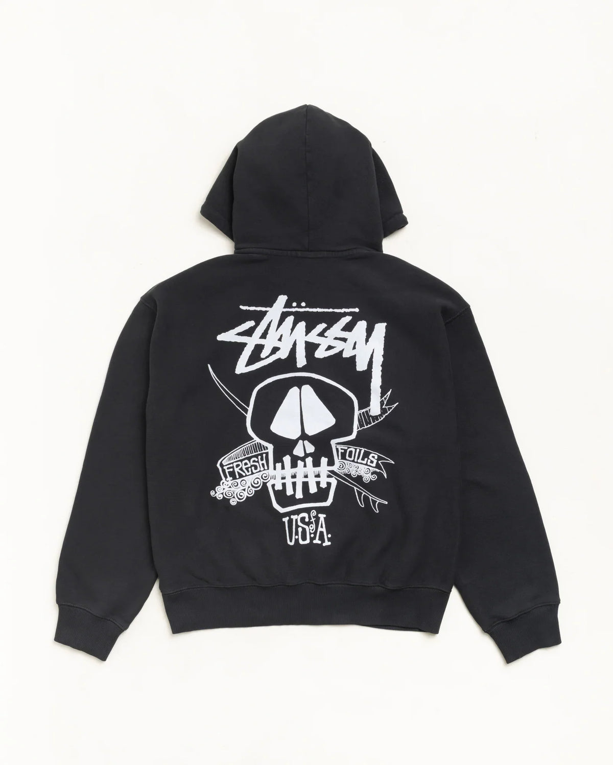 Stussy FRESH FOILS HOODIE GARMENT DYED FADED BLACK