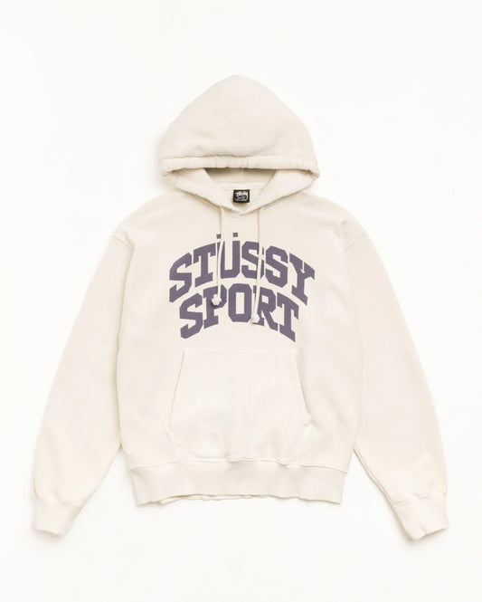 Stussy BLOCK SPORT HOODIE GARMENT DYED BONE