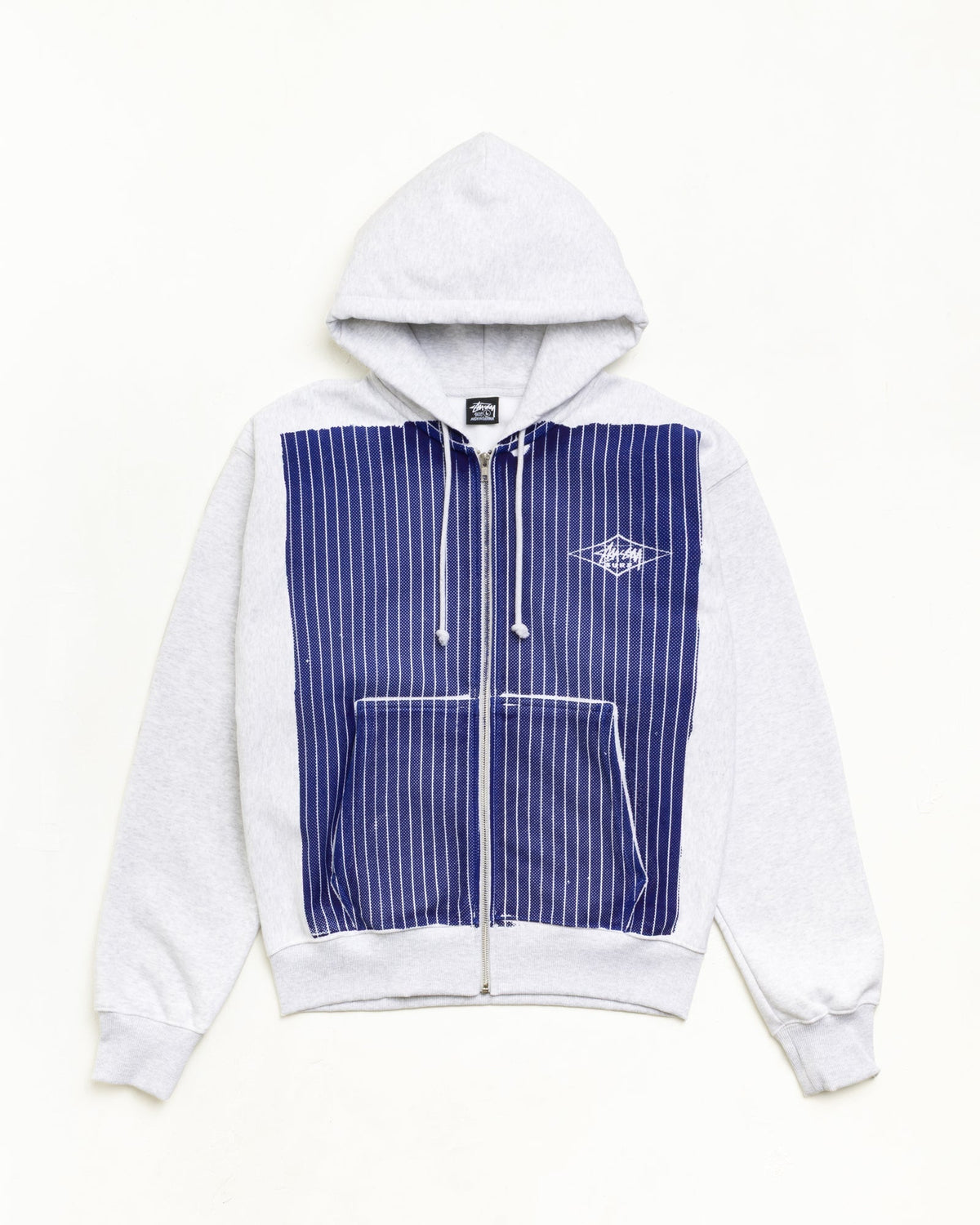 Stussy PRINTED PATTERN ZIP HOODIE BLUE PINSTRIPE