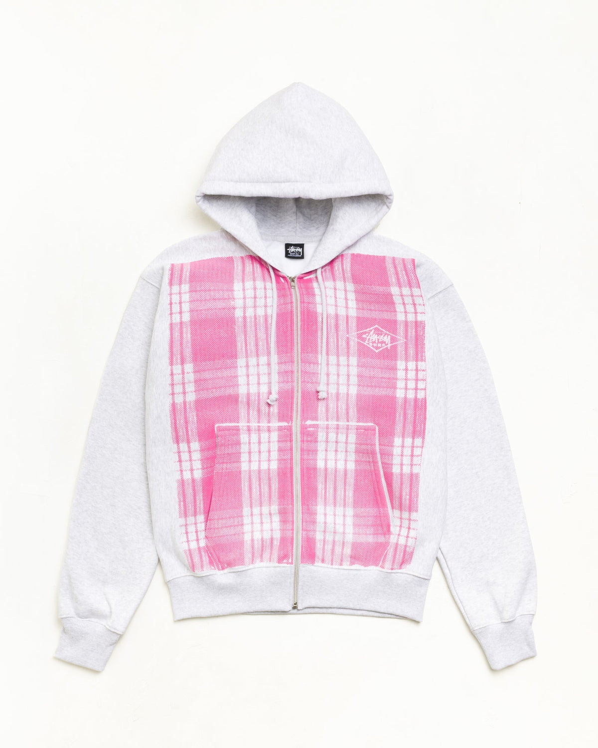 Stussy PRINTED PATTERN ZIP HOODIE PINK PALAKA