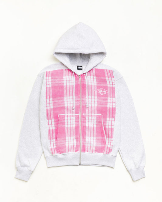Stussy PRINTED PATTERN ZIP HOODIE PINK PALAKA
