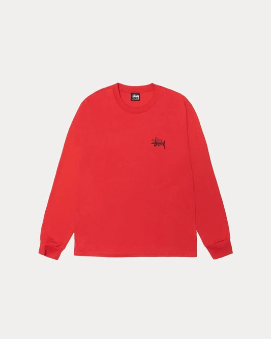 BASIC STÜSSY LONG SLEEVE TEE RED