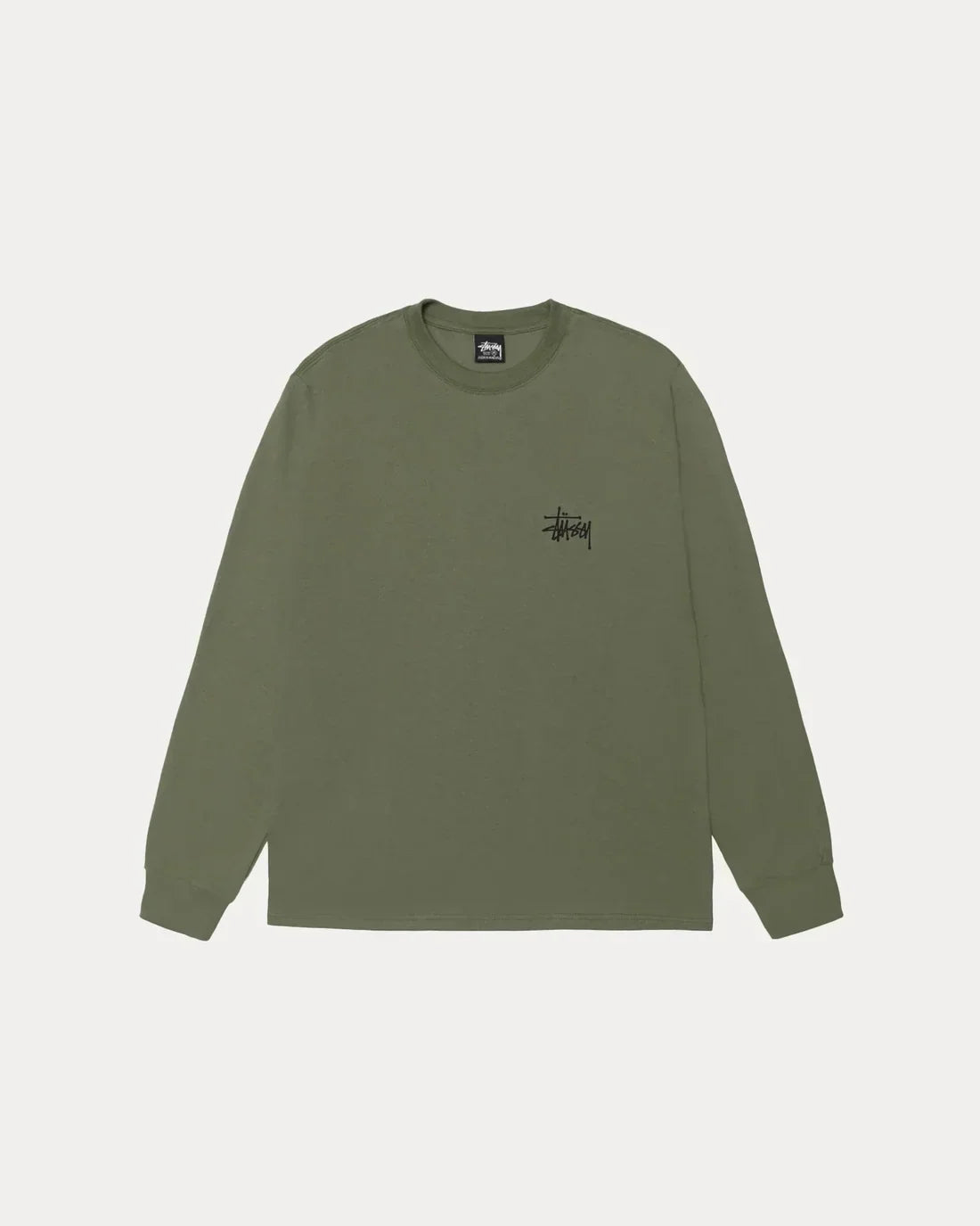 BASIC STÜSSY LONG SLEEVE TEE OLIVE