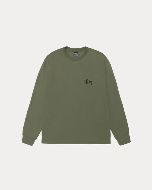 BASIC STÜSSY LONG SLEEVE TEE OLIVE