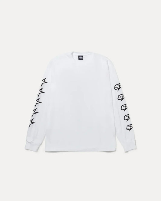 STUSSY SPEEDWAY LONG SLEEVE TEE WHITE