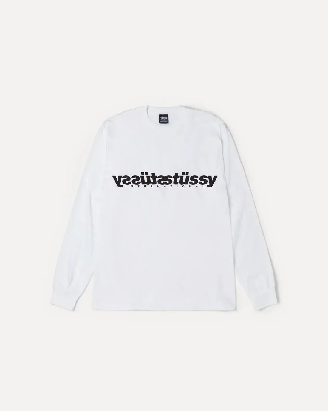 STUSSY MIRROR LONG SLEEVE TEE WHITE
