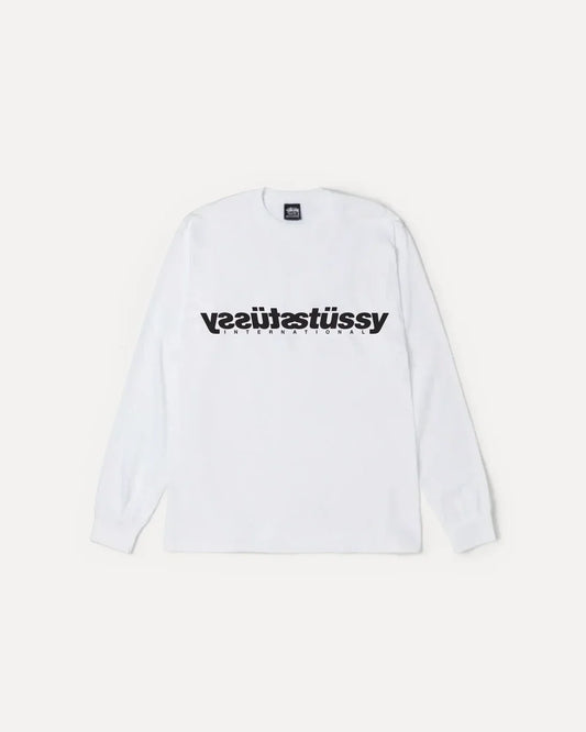 STUSSY MIRROR LONG SLEEVE TEE WHITE