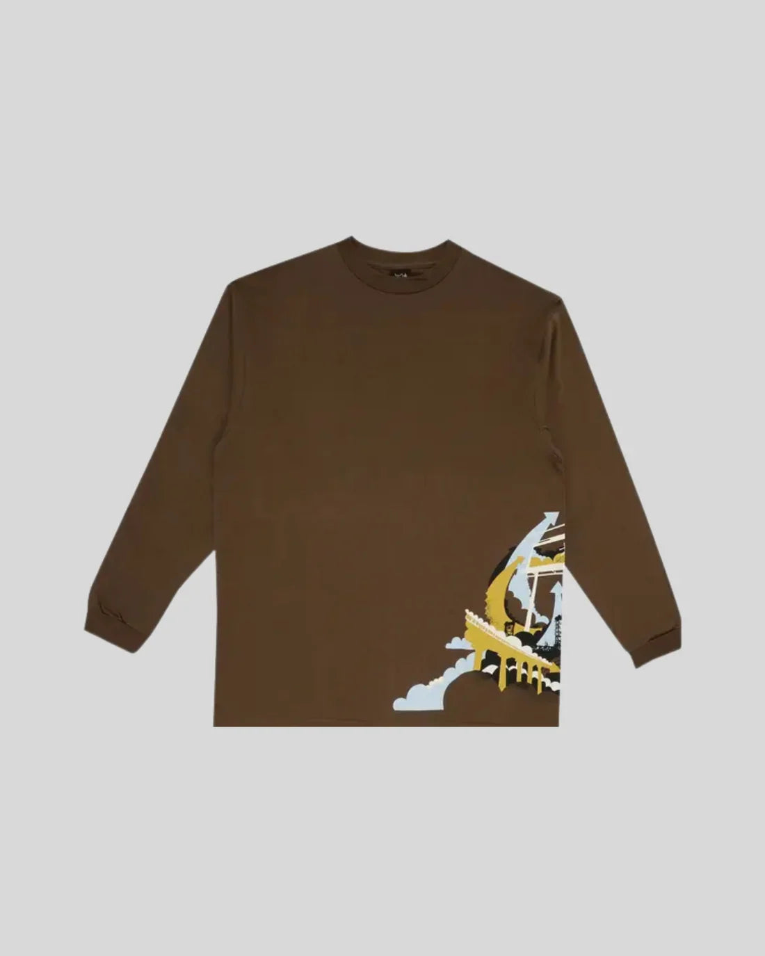 STUSSY LONG SLEEVE TEE 'BROWN'