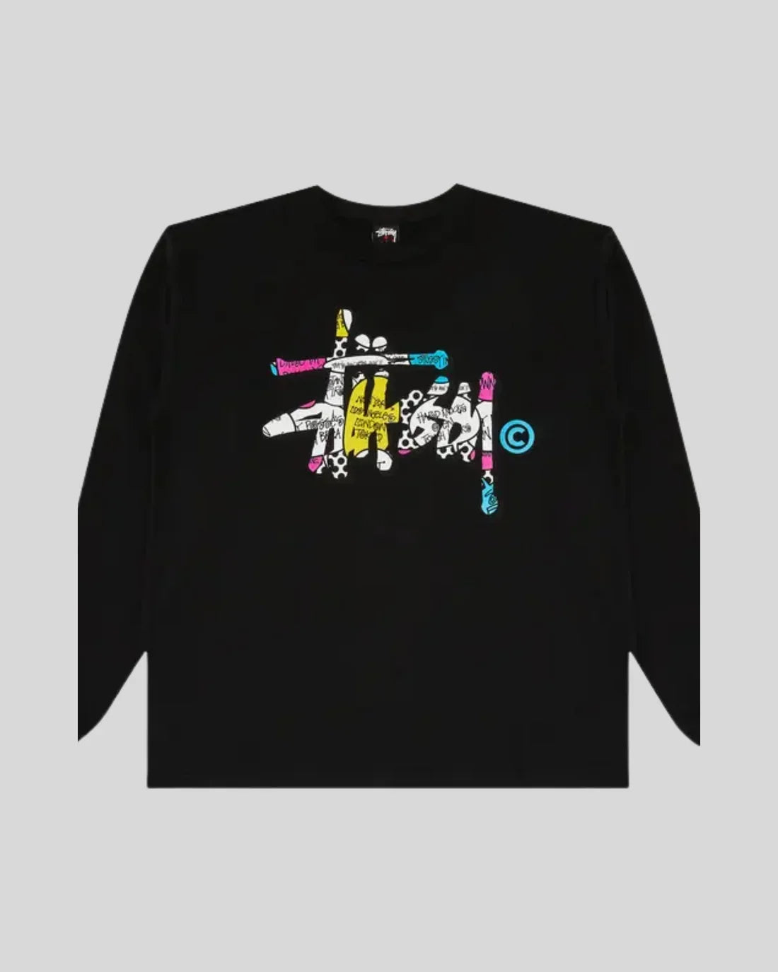 STUSSY LOGO GRAFFITTI LONG-SLEEVE TEE